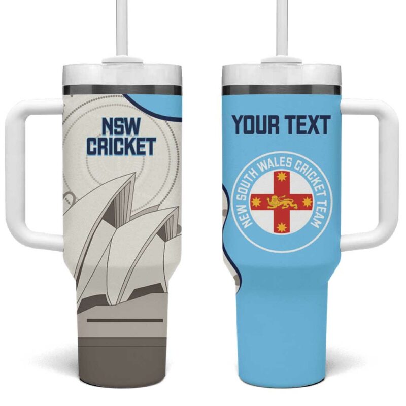 New South Wales Cricket Go NSW ‚Äì Aboriginal Art Custom Stanley Quencher 40oz Stainless Steel Tumbler With Handle - Threewoofs - Image 2