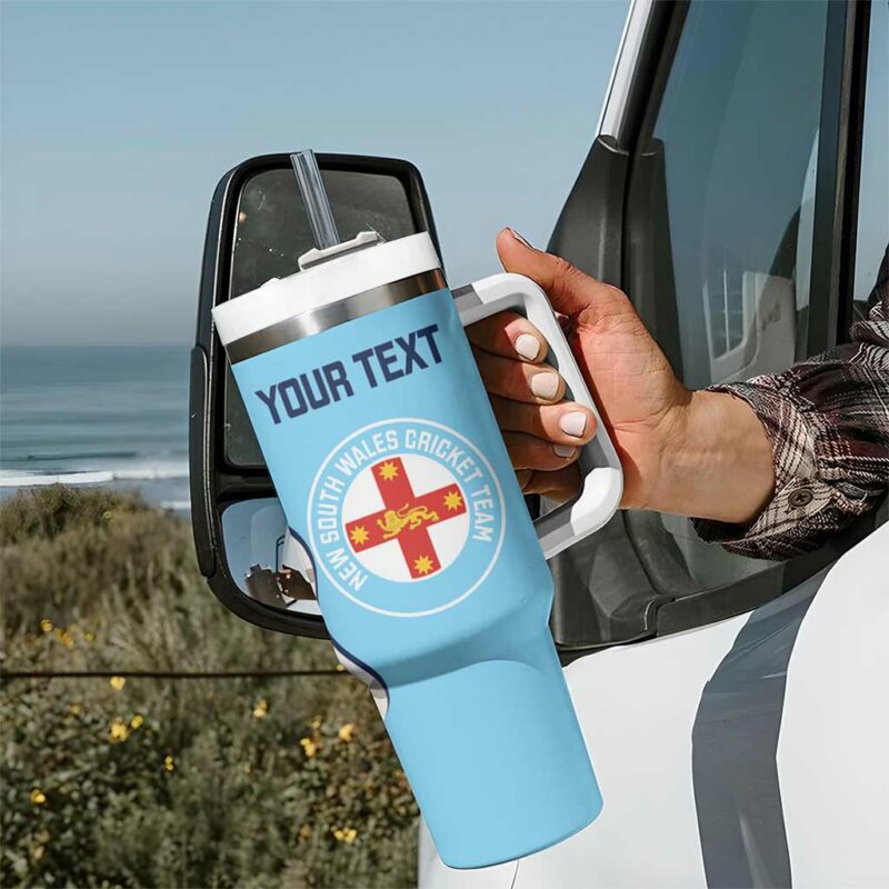 New South Wales Cricket Go NSW ‚Äì Aboriginal Art Custom Stanley Quencher 40oz Stainless Steel Tumbler With Handle - Threewoofs - Image 7