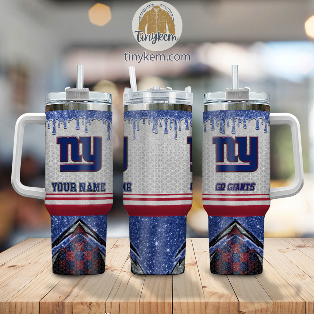 Customizable NY Giants Tumbler with Handle - Personalized Fan Gift - Image 2
