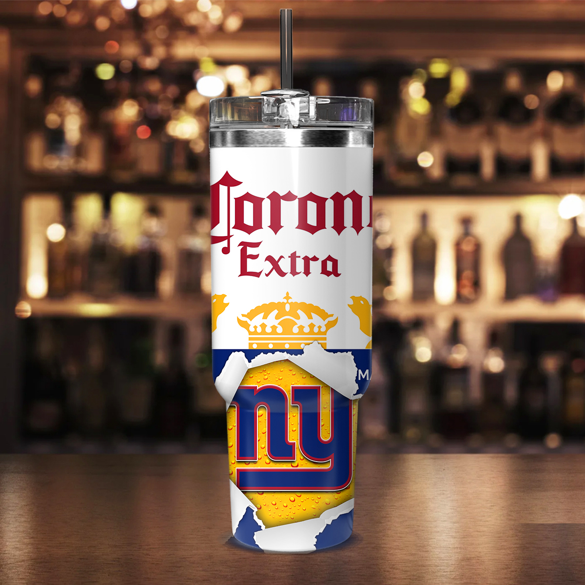Customizable New York Giants & Beer Design Tumbler - Personalized Gift - Image 2