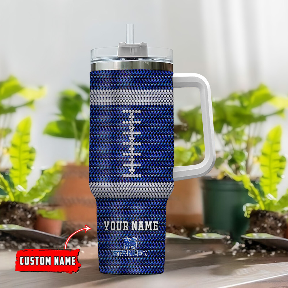 Customizable Football Fan Tumbler with Handle - Perfect Gift for Sports Enthusiasts - Image 2