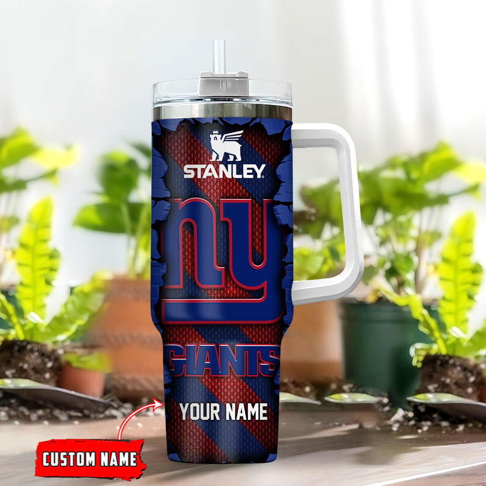 Custom Name Stanley Tumbler - NY Giants Fan Gift - Personalized Drinkware - Image 2
