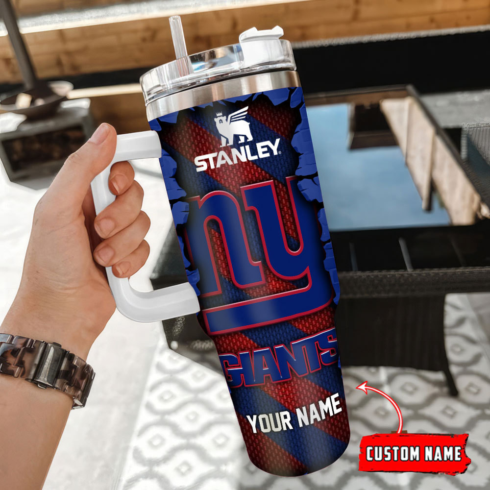 Custom Name Stanley Tumbler - NY Giants Fan Gift - Personalized Drinkware - Image 3