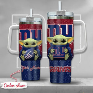 Personalized Baby Alien Football Tumbler with Handle - Custom Name Gift