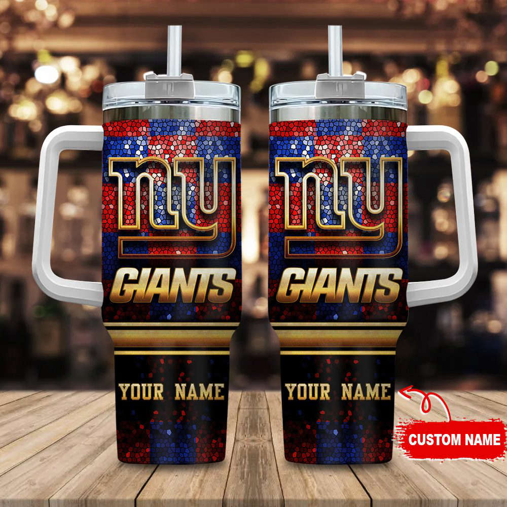 Customizable Giants Tumbler with Handle & Straw - Personalize Your Team Spirit!