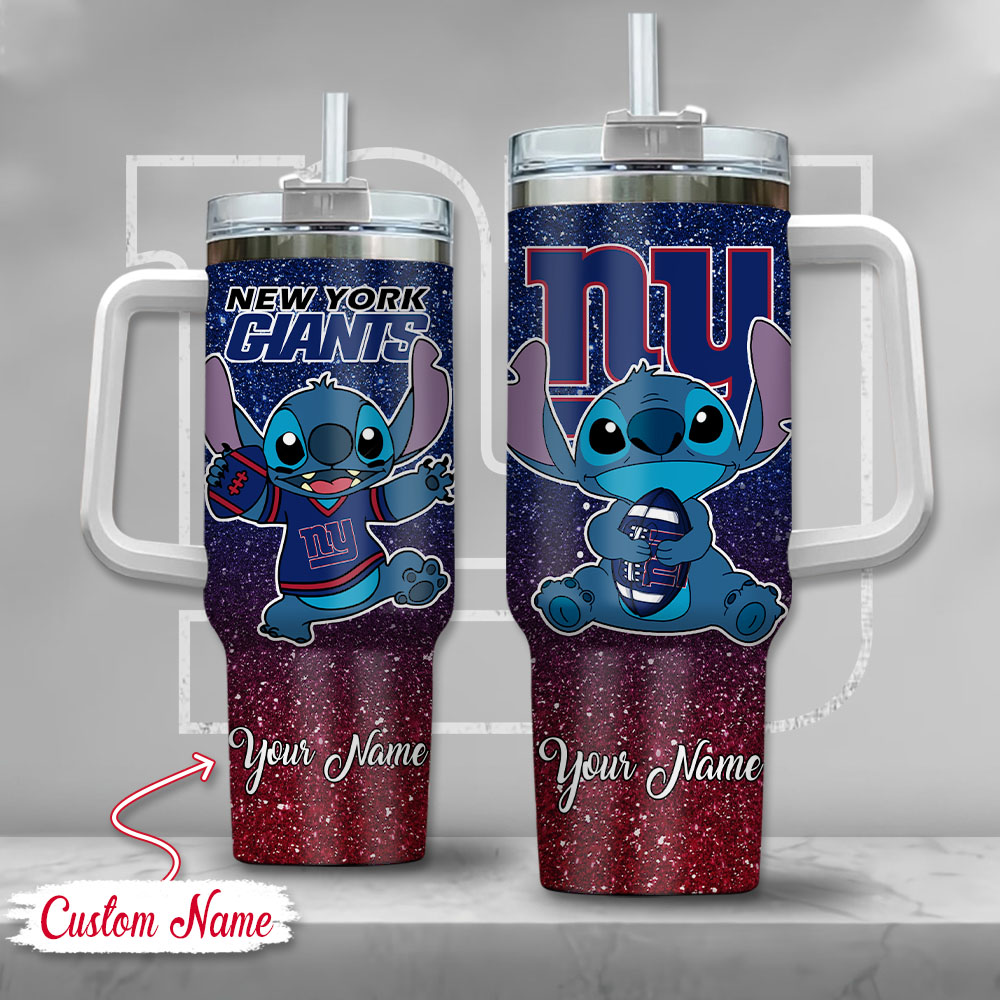Customizable New York Giants Tumbler with Cute Character Design