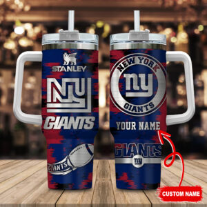 Customizable New York Giants Insulated Tumbler with Handle & Straw - Perfect Gift
