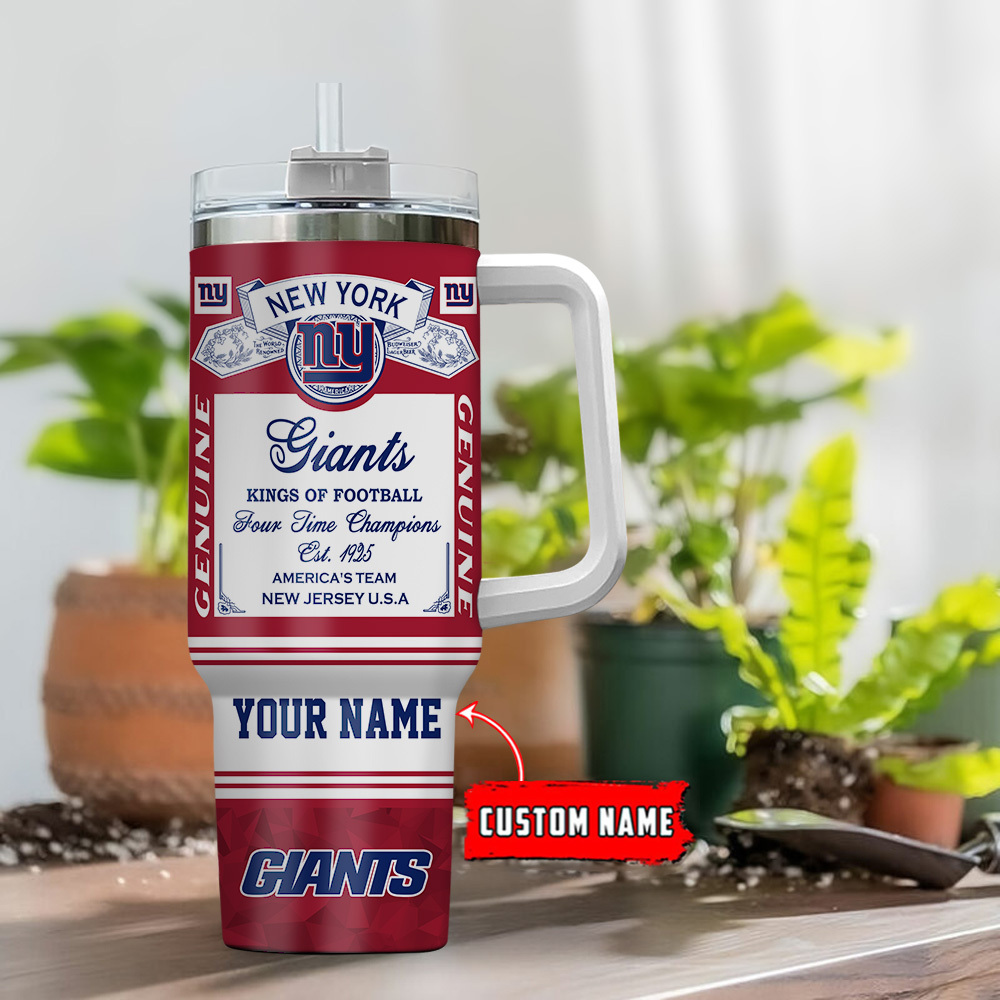 Customizable NY Giants Tumbler - Personalized Football Fan Gift