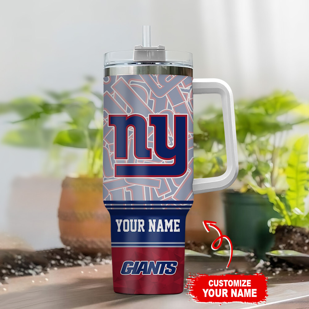 Customizable NY Giants Tumbler with Handle - Show Your Team Spirit! - Image 2