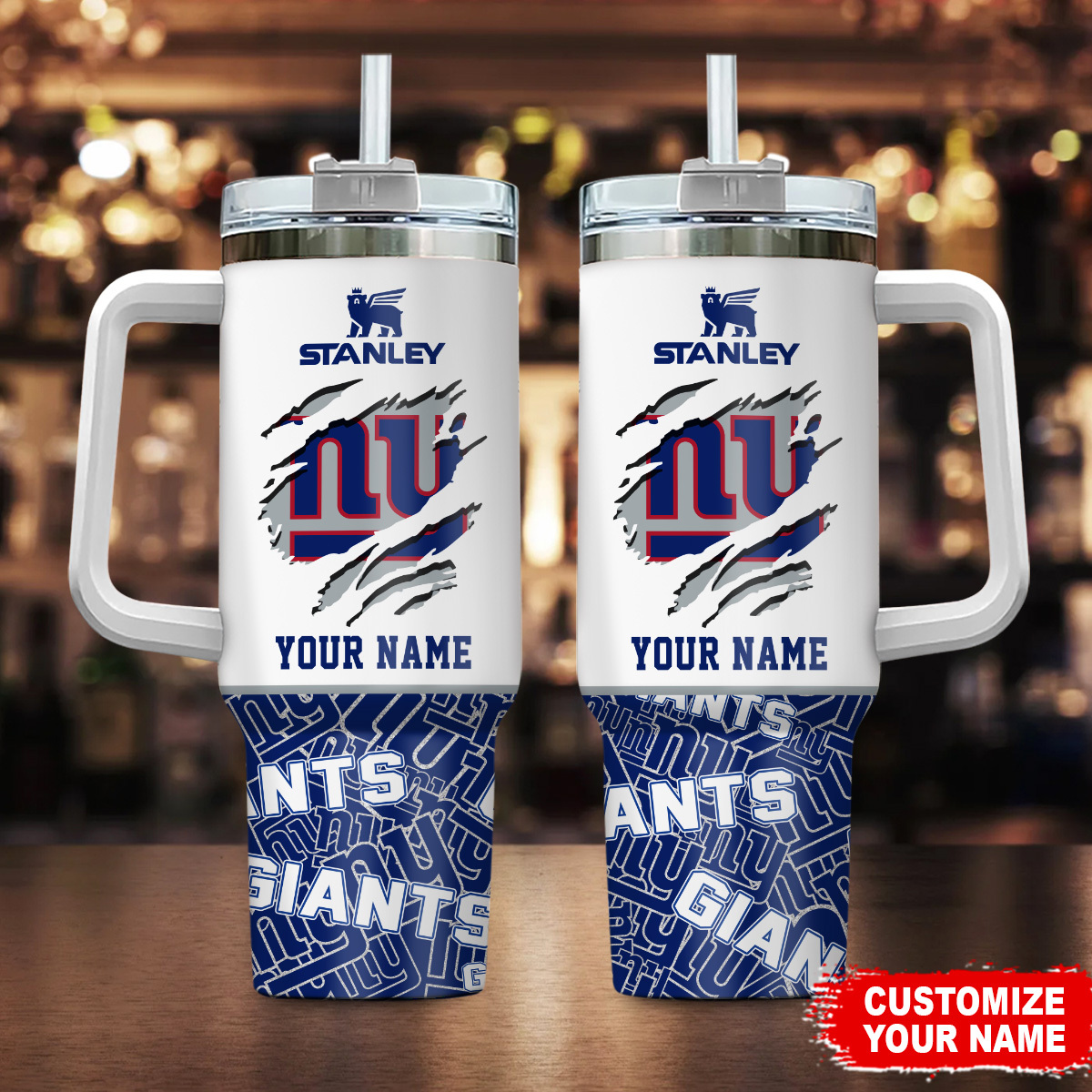 Customizable Giants Tumbler with Handle - Personalized Gift for Fans