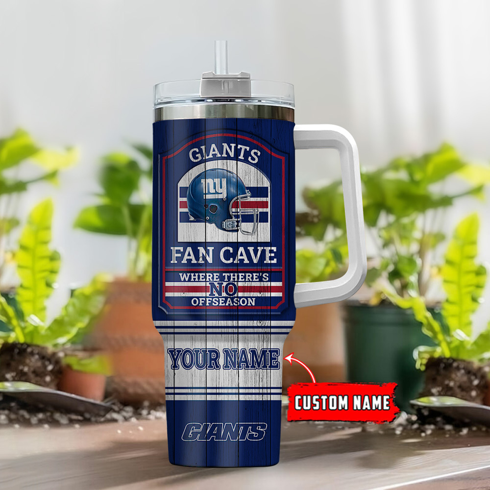 Custom Giants Fan Cave Tumbler - Personalized NFL Football Gift - Image 2