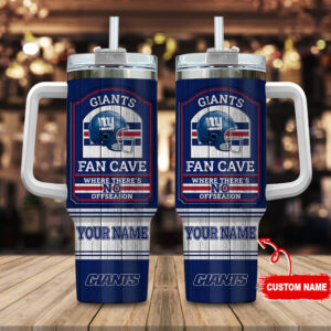 Custom Giants Fan Cave Tumbler - Personalized NFL Football Gift