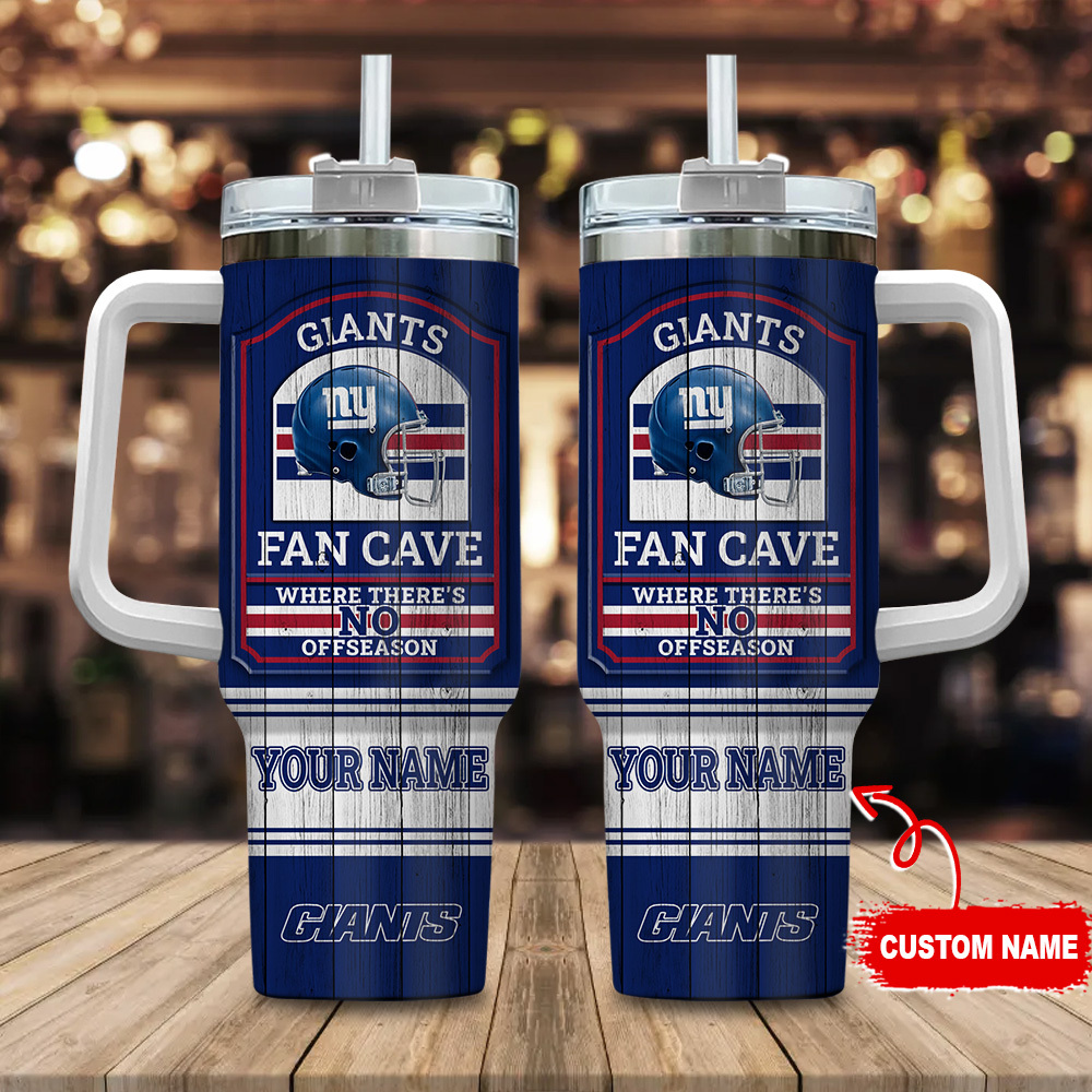 Custom Giants Fan Cave Tumbler - Personalized NFL Football Gift
