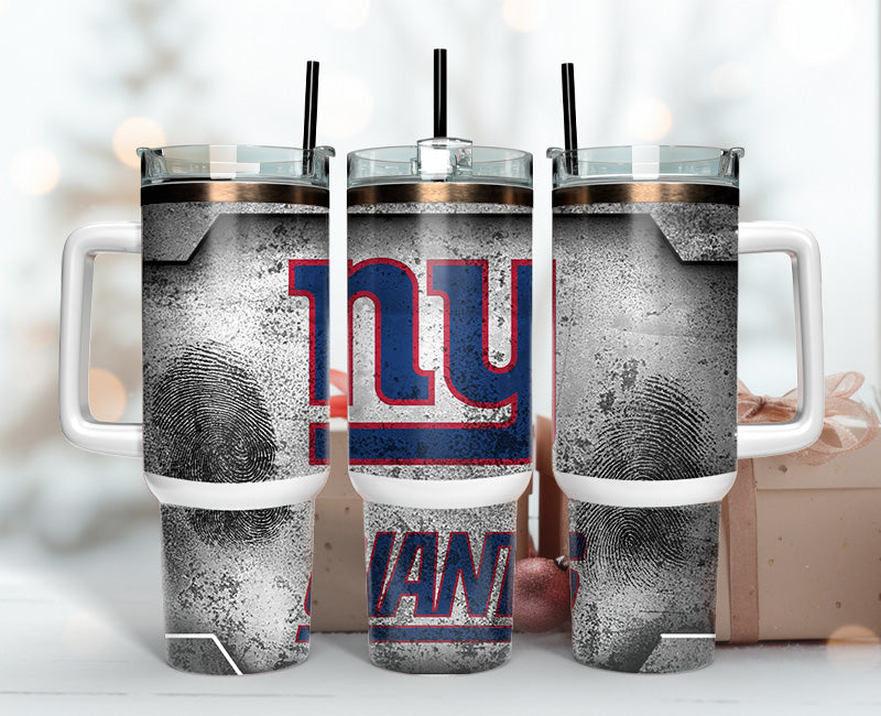 NY-Themed Stainless Steel Travel Mug with Handle and Straw - Perfect Gift for Fans
