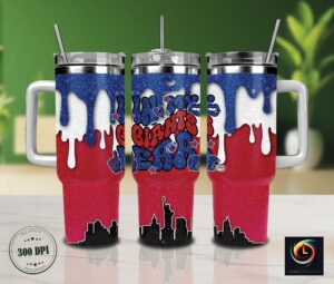 Vibrant Drip Design Insulated Tumbler with Handle - Perfect for Travel