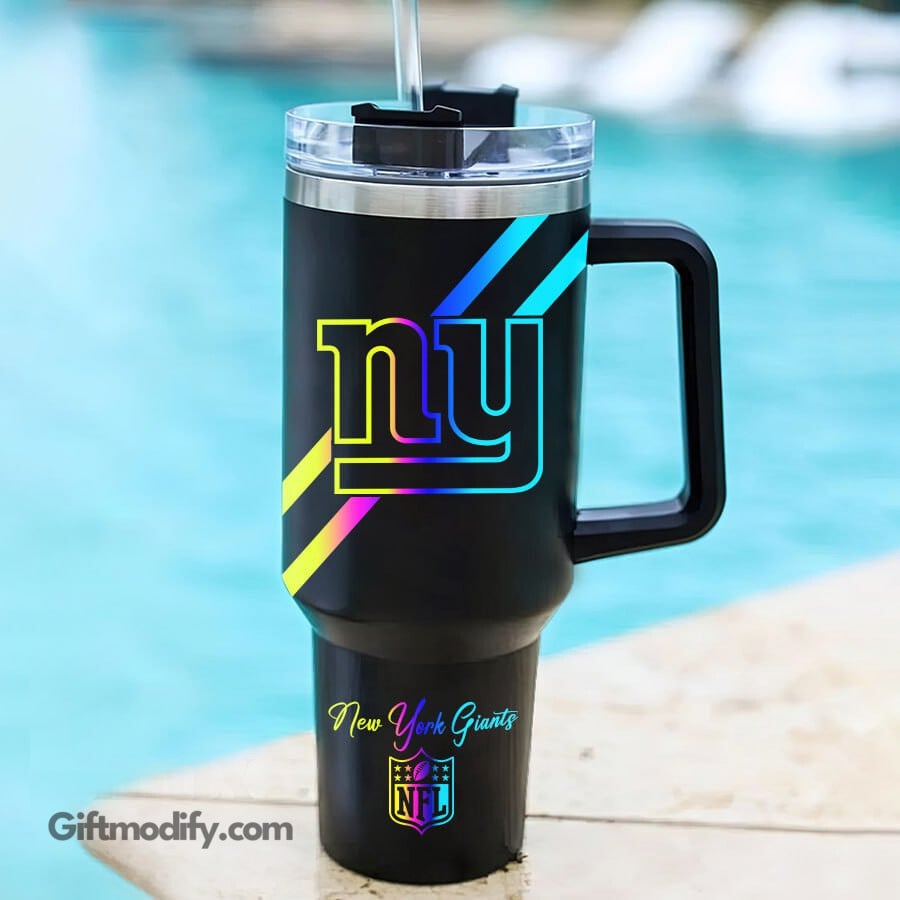 Personalized Neon Travel Mug with Handle - Custom Name Insulated Tumbler - Image 2