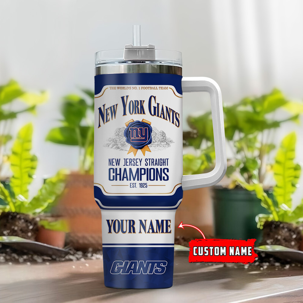 Custom New York Giants Championship Tumbler - Personalized Name Mug - Image 2