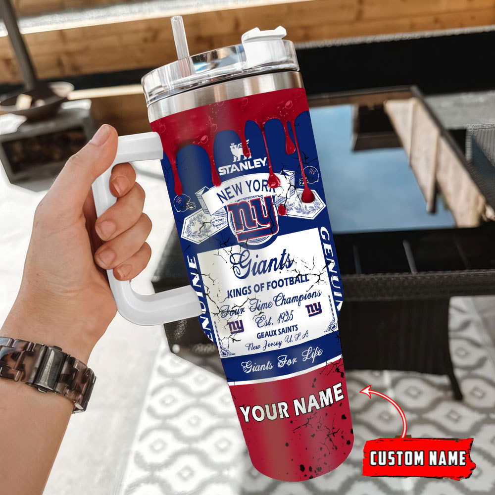 Custom New York Giants Tumbler - Personalized Football Fan Gift with Straw - Image 3