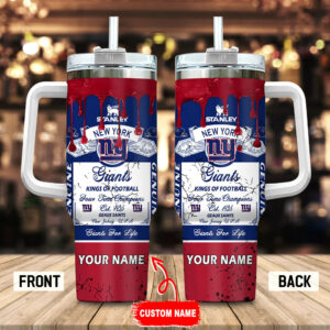 Custom New York Giants Tumbler - Personalized Football Fan Gift with Straw