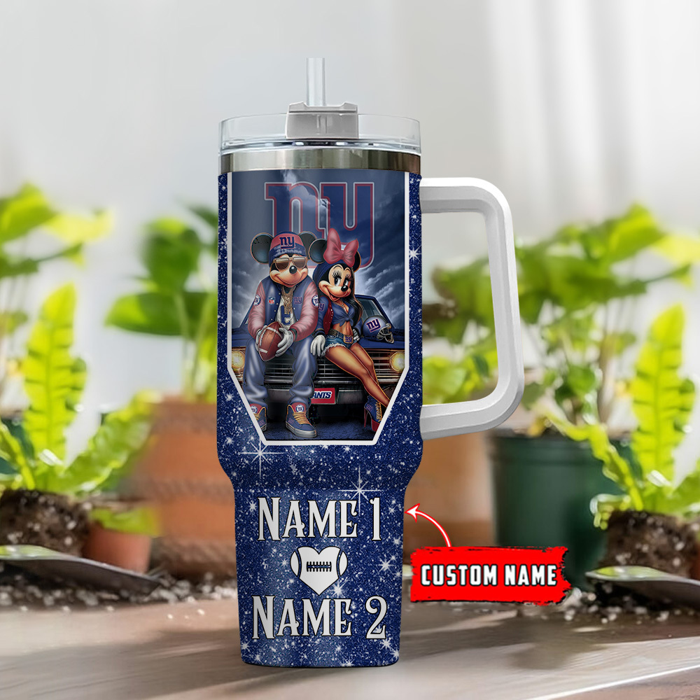Custom Name New York Giants Tumbler with Iconic Characters - Personalized Gift - Image 2