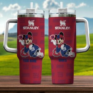 Custom Mickey Football Tumbler with Handle - Personalized Gift for Fans