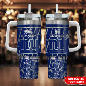 Customizable NFL Team Insulated Tumbler with Handle and Straw - Personalize Your Name