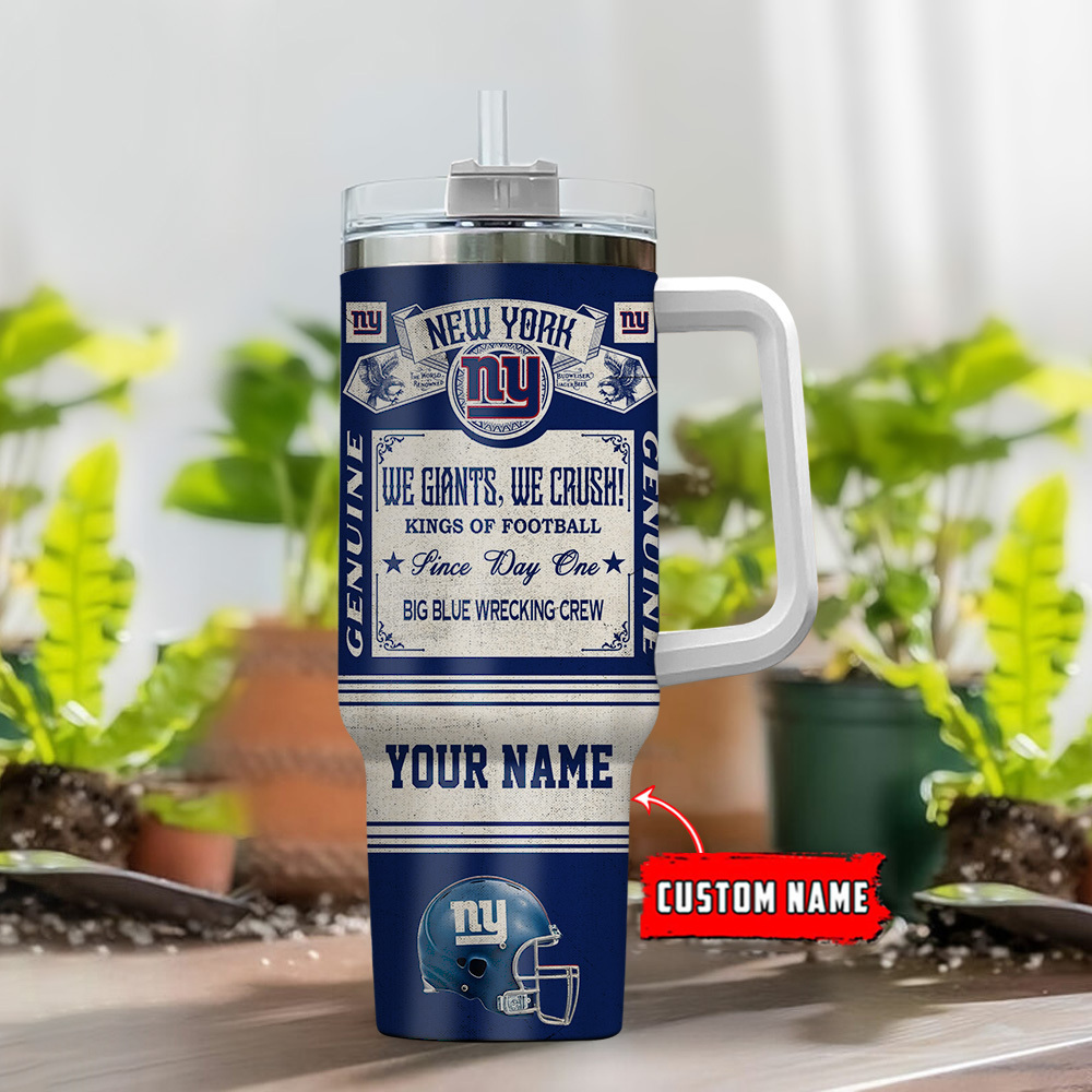 Custom New York Giants Tumbler - Personalized NFL Fan Gift with Name - Image 2
