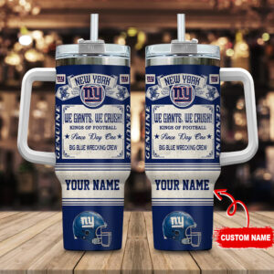 Custom New York Giants Tumbler - Personalized NFL Fan Gift with Name