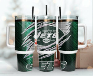New York Jets NFL Custom Stanley Quencher 40oz Stainless Steel Tumbler With Handle - Threewoofs