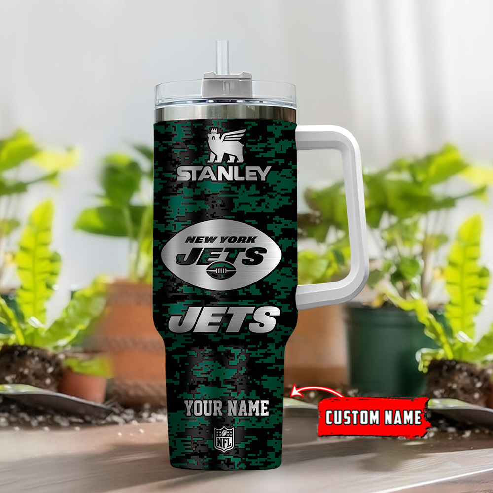 Custom New York Jets Stanley Tumbler - Personalized NFL Drinkware - Image 2