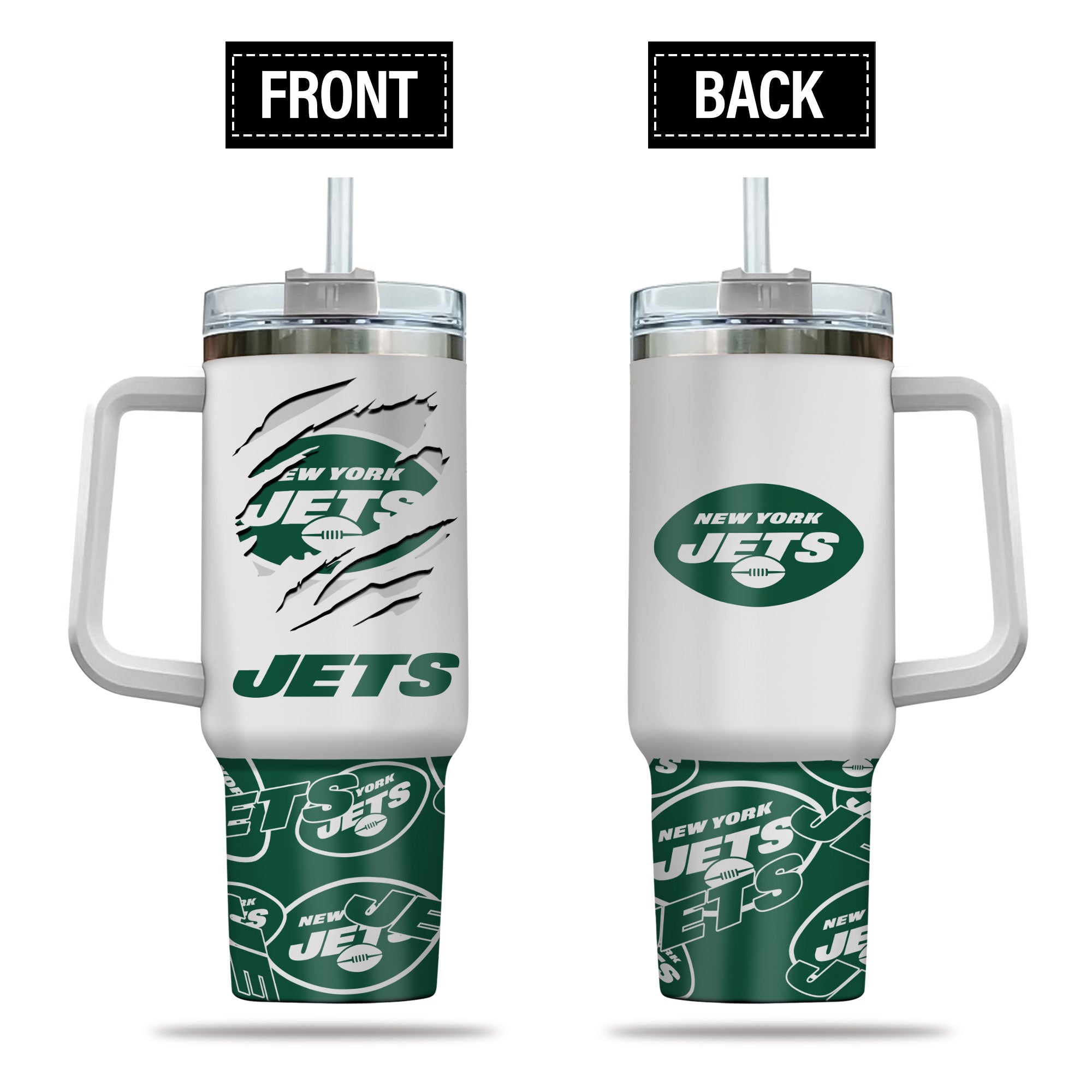 Stay Hydrated in Style with the New York Jets Tumbler with Handle & Straw