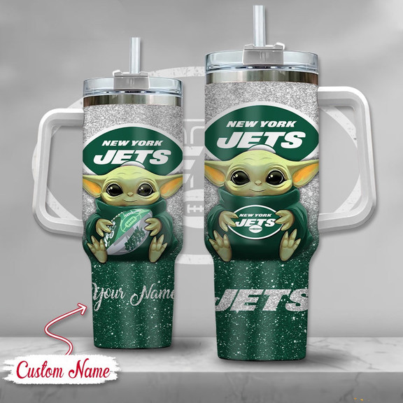 Custom New York Jets Baby Alien Tumbler - Personalized NFL Drinkware Gift