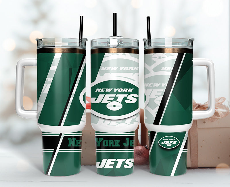 New York Jets Insulated Tumbler Mug with Straw - Perfect Gift for Football Fans