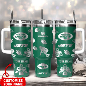 Custom New York Jets Tumbler - Personalized NFL Fan Gift with Name
