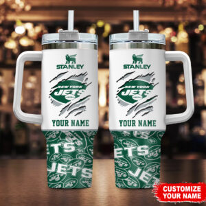 Personalized New York Jets Stanley Tumbler - Custom Name NFL Fan Gift
