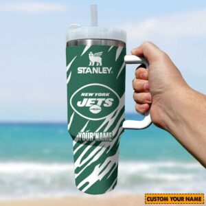 Personalized New York Jets Stanley Tumbler - Custom Name, Perfect Gift for Fans
