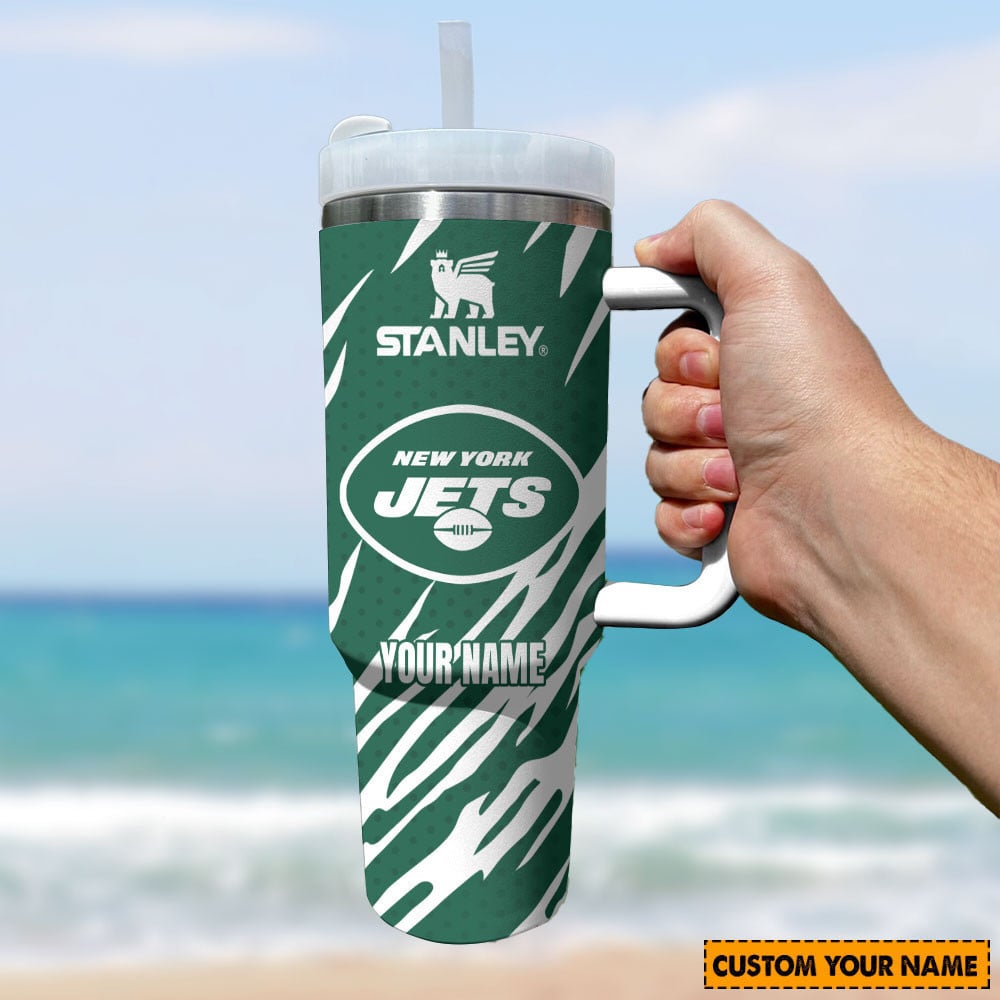 Personalized New York Jets Stanley Tumbler - Custom Name, Perfect Gift for Fans