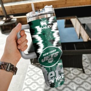 Stay Hydrated with New York Jets Travel Tumbler - Perfect for Fans!