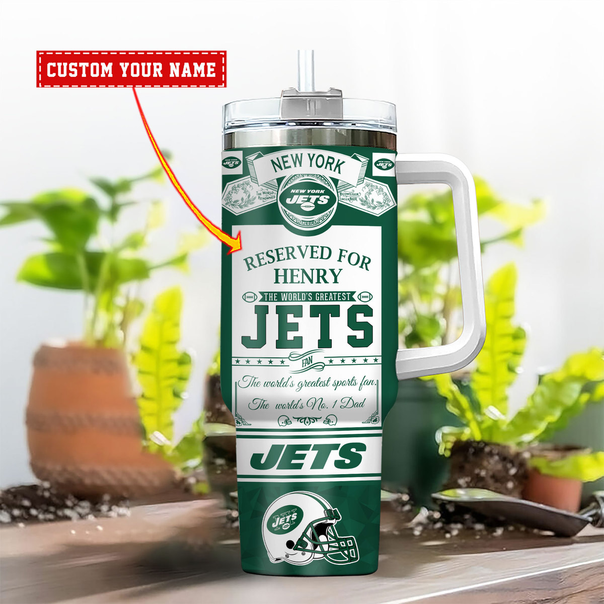 Custom New York Jets Tumbler - Personalized Gift for Fans - Image 2