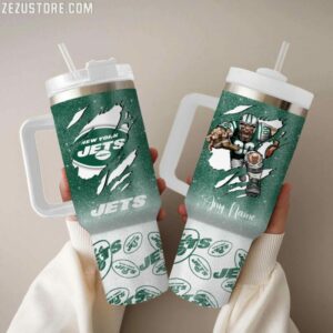 Personalized New York Jets Tumbler with Handle - Ultimate Fan Gift
