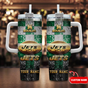 Customizable Jets Tumbler with Handle and Straw - Personalized Gift