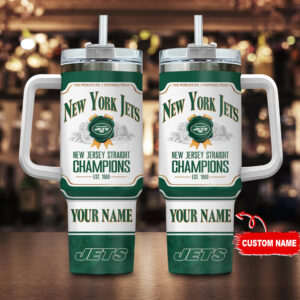 Custom New York Jets Champions Tumbler with Straw - Personalized Fan Gift