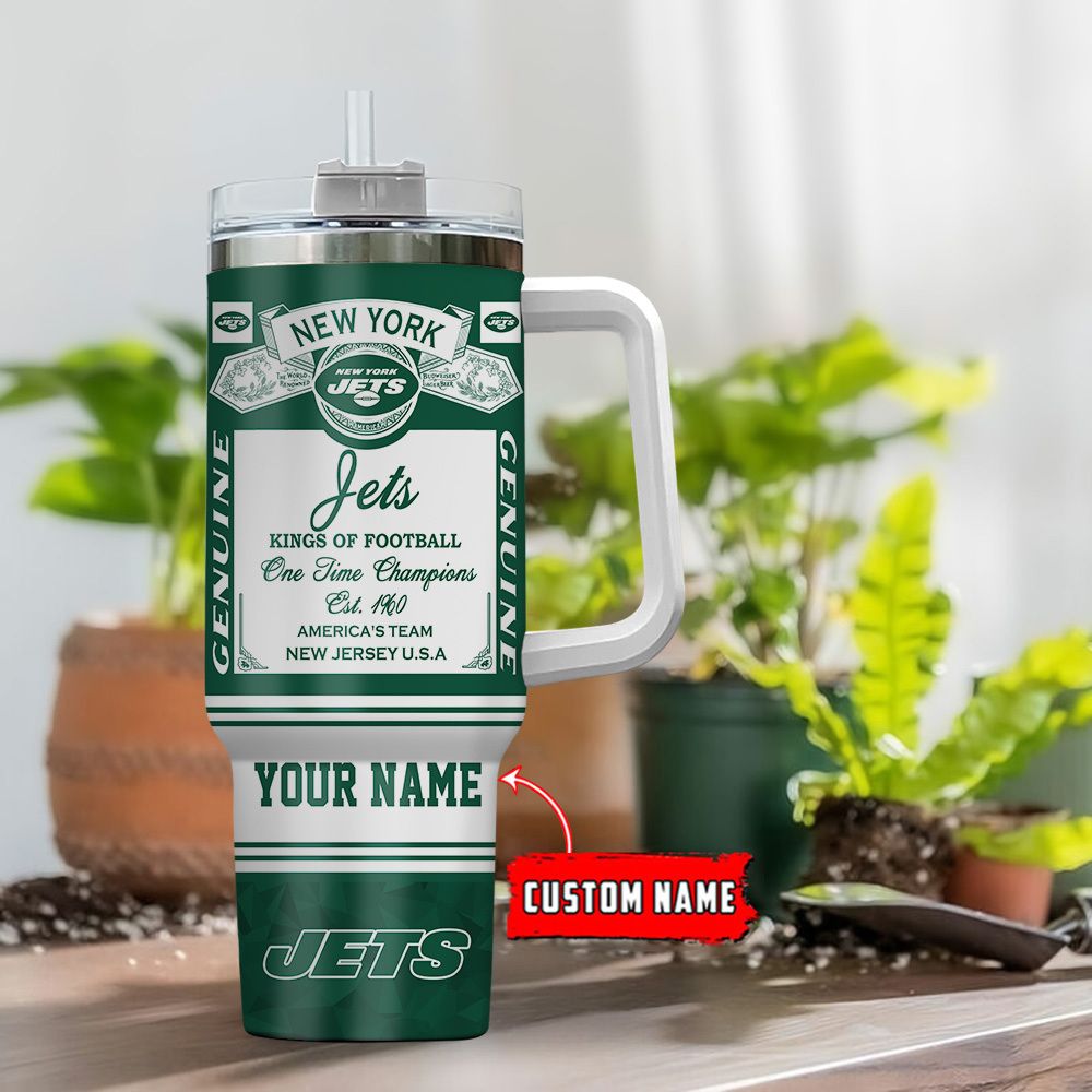 Customizable New York Football Team Tumbler with Straw & Handle - Personalized Gift - Image 2