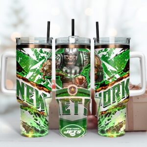 NFL Team Fan Tumbler - Double-Wall Insulated Sports Mug with Handle & Straw