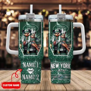 Custom New York Jets Fans Tumbler with Handle - Personalized Disney Theme