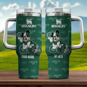 Personalized NY Jets Stanley Mug - Mickey Mouse Design, Perfect Gift for Fans