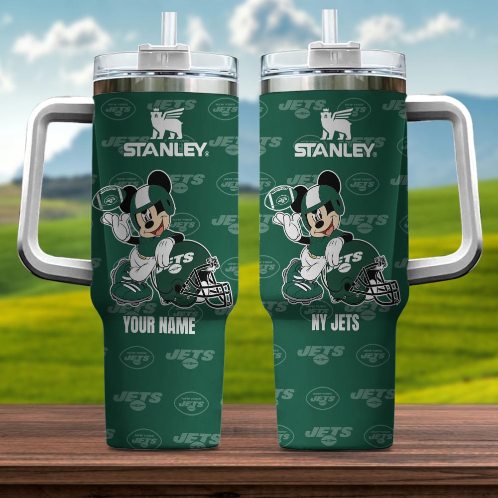 Personalized NY Jets Stanley Mug - Mickey Mouse Design, Perfect Gift for Fans