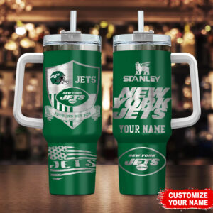 Personalized New York Jets Stanley Tumbler - Custom Name & Logo