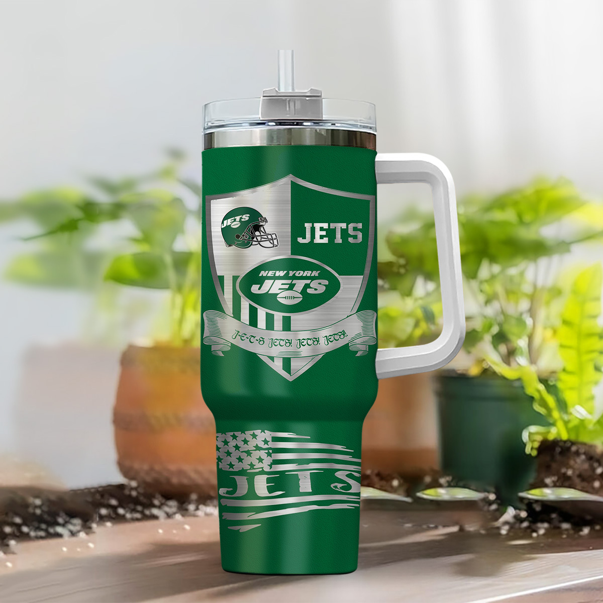 Personalized New York Jets Stanley Tumbler - Custom Name & Logo - Image 2