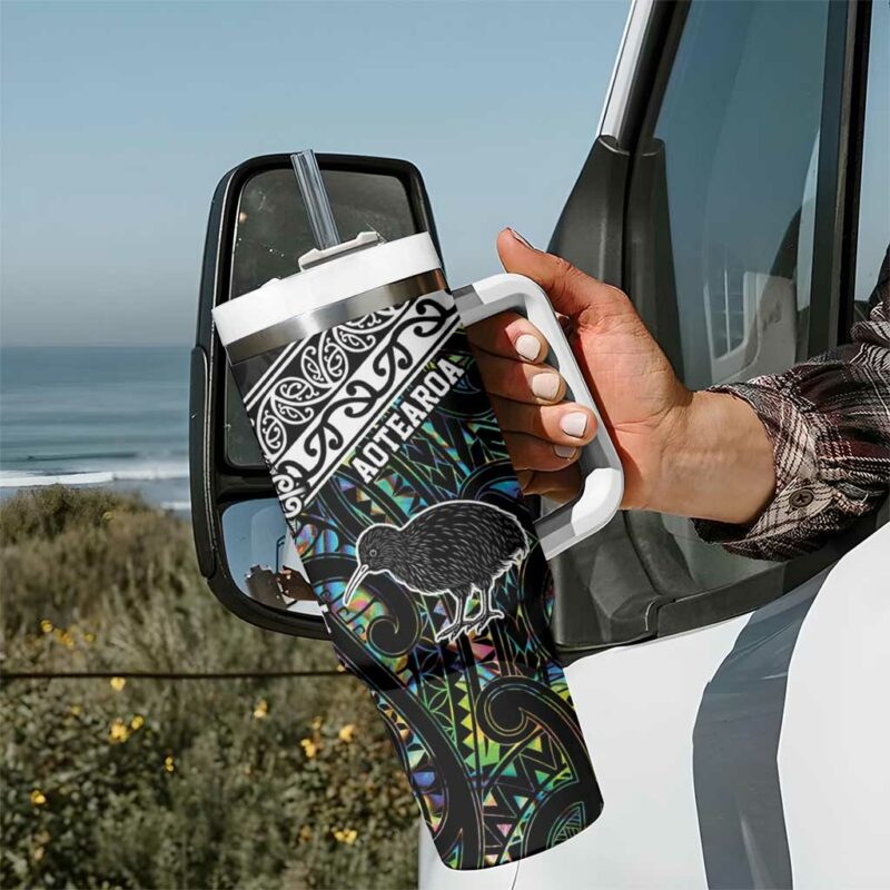 New Zealand and Australia Maori Mix Aboriginal Art Custom Stanley Quencher 40oz Stainless Steel Tumbler With Handle - Threewoofs - Image 7